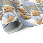 Teddybär-Krankenschwester mit Stethoskop  Geschenkpapier (Rolleneckpunkt)