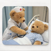 Teddybär-Krankenschwester mit Stethoskop Mousepad (Vorne)