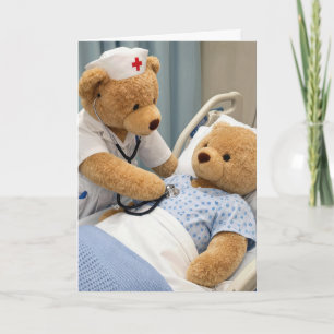 Teddybär Krankenschwester mit Stethoskop zum Gesun Karte