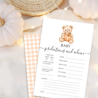 Teddybär-Kürbis-Baby-Vorhersagen-Beratungsspiel
