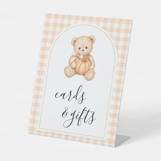 Teddybär Kürbis Karten & Geschenke Baby Shower Sch Sockelschild