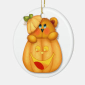 Teddybär-Kürbis Keramik Ornament (Links)