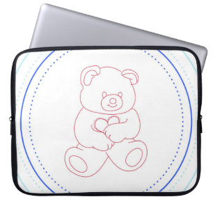 Teddybär-Laptop-Hülse (Junge/Blau) Laptopschutzhülle