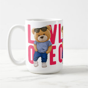 Teddybär Liebesdesign zum Valentinstag Kaffeetasse
