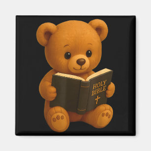 Teddybär liest eine Bibel Christliche religiöse Ch Magnet