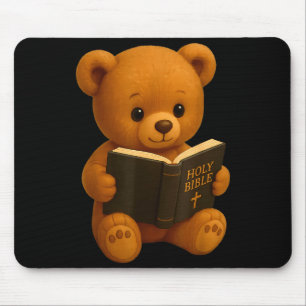 Teddybär liest eine Bibel Christliche religiöse Ch Mousepad