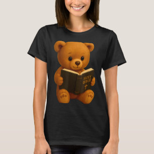 Teddybär liest eine Bibel Christliche religiöse Ch T-Shirt