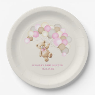 Teddybär-Mädchen-Baby-Party Pappteller