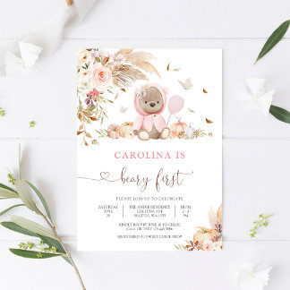 Teddybär-Mädchen, Einladung zum ersten Geburtstag