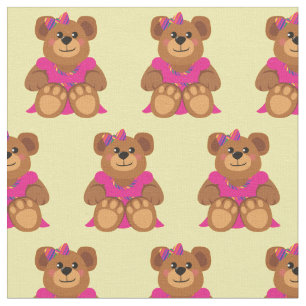 Teddybär-Mädchen in Kleid Süß Stoff