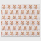 Teddybär Mädchen sitzt auf einer Wolke Geschenkpapier (Flach)