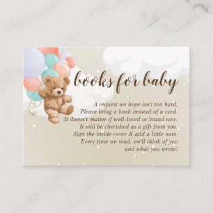 Teddybär Mehrfarbige Ballons Buch für Baby Begleitkarte