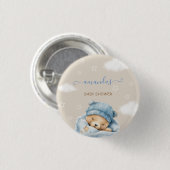 Teddybär Minimal Rustikal Button (Vorne & Hinten)