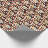 Teddybär mit Arm in einem Tuch Geschenkpapier (Ecke)