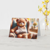 Teddybär mit Arm in einem Tuch Karte (Gelbe Blume)