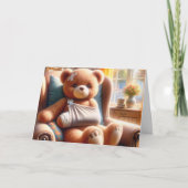 Teddybär mit Arm in einem Tuch Karte (Vorderseite)