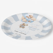 Teddybär mit Babydusche Teller (Schrägansicht)