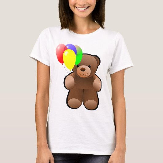 Teddybär mit Ballonen T-Shirt (Vorderseite)