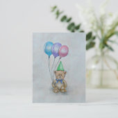 Teddybär mit Ballons Postkarte (Stehend Vorderseite)