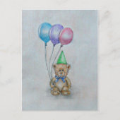 Teddybär mit Ballons Postkarte (Vorderseite)