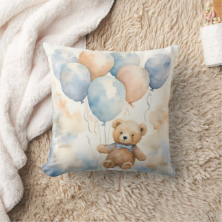 Teddybär mit Balloons Wasserfarbe Kissen