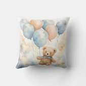 Teddybär mit Balloons Wasserfarbe Kissen (Rückseite)