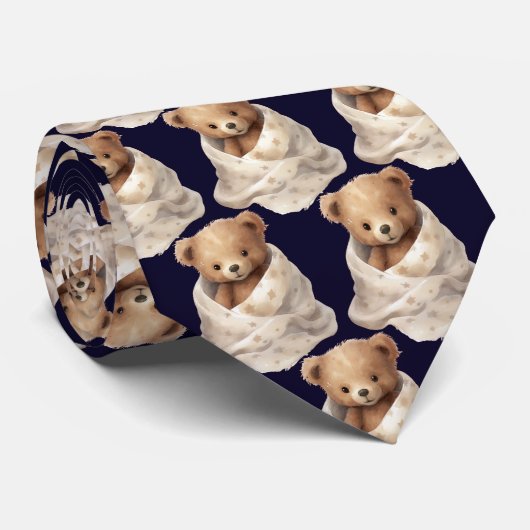 Teddybär mit Blankettschlips Krawatte (Gerollt)