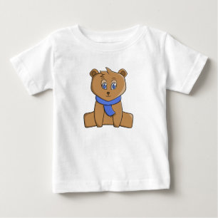 Teddybär mit blauem Schal Baby T-shirt
