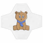 Teddybär mit blauem Schal Fußball (Flach)