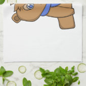 Teddybär mit blauem Schal Geschirrtuch (Gefaltet)