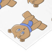 Teddybär mit blauem Schal Großer Tischläufer (Ecke)