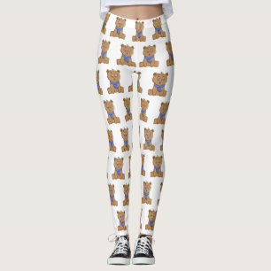 Teddybär mit blauem Schal Leggings