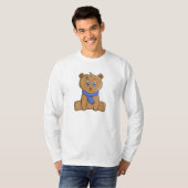 Teddybär mit blauem Schal T-Shirt (Vorne ganz)