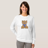 Teddybär mit blauem Schal T-Shirt (Vorne ganz)