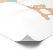 Teddybär mit blauen Ballons Poster (Ecke)