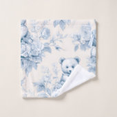 Teddybär mit blauen Rose Badhandtuch Set (Waschlappen)