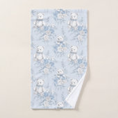 Teddybär mit blauen Rose Badhandtuch Set (Handtuch)