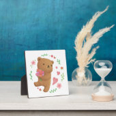 Teddybär mit Blumen Fotoplatte (InSitu)