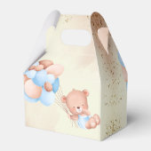 Teddybär mit braunen und blauen Ballons Geschenkschachtel (Rückseite)