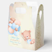 Teddybär mit braunen und blauen Ballons Geschenkschachtel (Geöffnet)