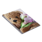 Teddybär mit Calla-Lilienheft Notizblock (Rechte Seite)