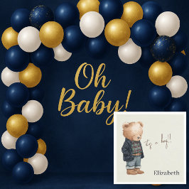 Teddybär mit eigenem Namen - Baby Shower - Es ist  Serviette