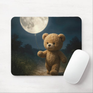 Teddybär mit einem Mondballon Mousepad