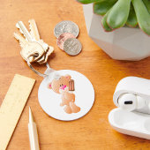 Teddybär mit Eisblock-Schlüsselanhänger Schlüsselanhänger