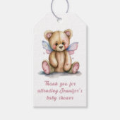 Teddybär mit Flügeln Danke Geschenkanhänger (Vorderseite)
