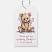 Teddybär mit Flügeln Danke Geschenkanhänger (Rückseite)