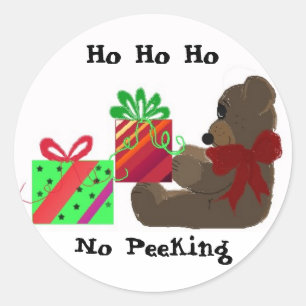 Teddybär mit Geschenken Geschenkanhänger Runder Aufkleber