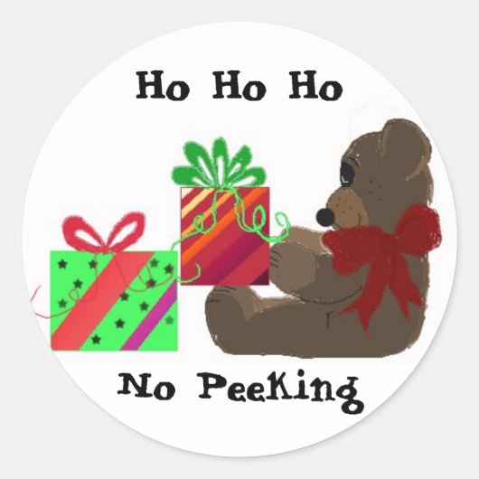 Teddybär mit Geschenken Geschenkanhänger Runder Aufkleber (Vorderseite)