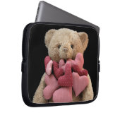 Teddybär mit Gewebeherz-Laptophülse Laptopschutzhülle (Vorne Rechts)