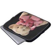 Teddybär mit Gewebeherz-Laptophülse Laptopschutzhülle (Vorne Knopf)